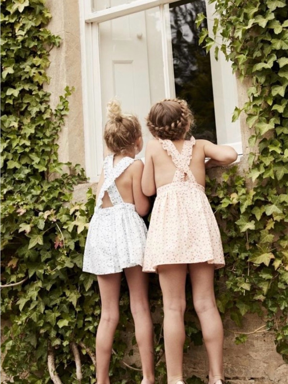 Marie Chantal Calie Apron Dress, Green Florals, 8Y